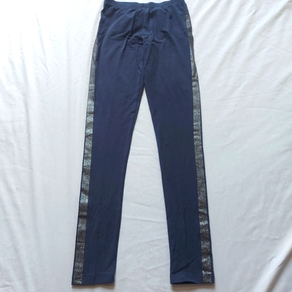 NWT Manguun Teens Navy Blue Silver Leggings, Girls XL - Picture 1 of 7